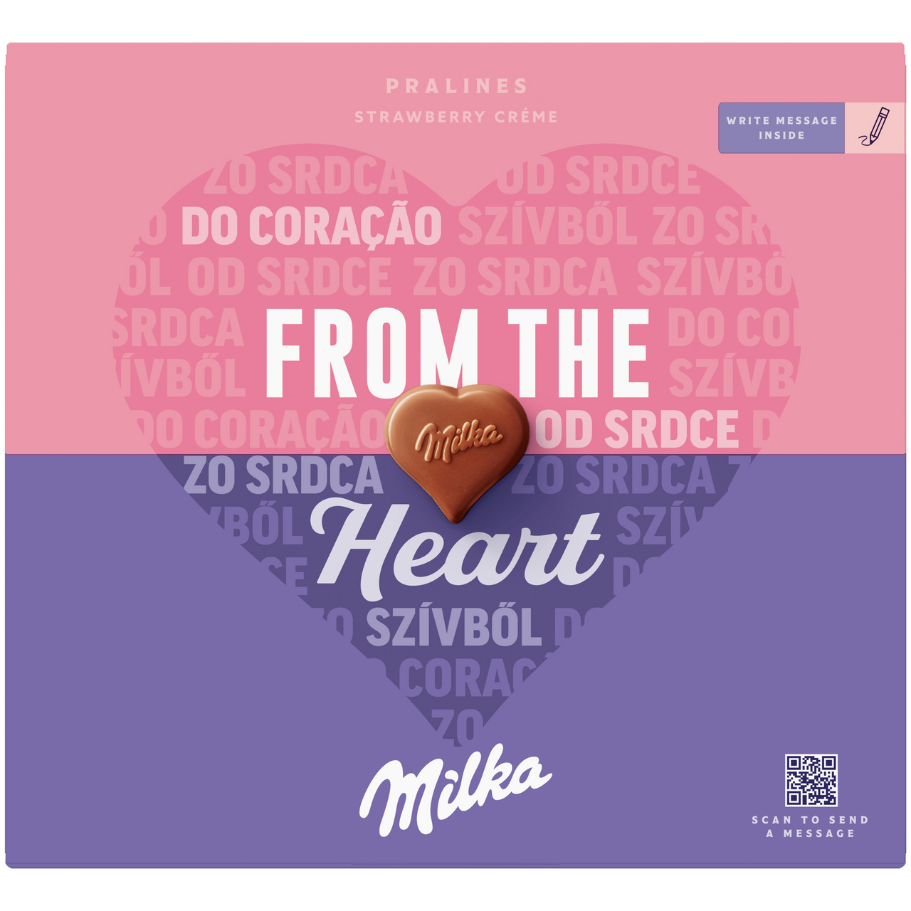 Milka I love Milka Strawberry/jahoda dezert bonboniéra 110 g