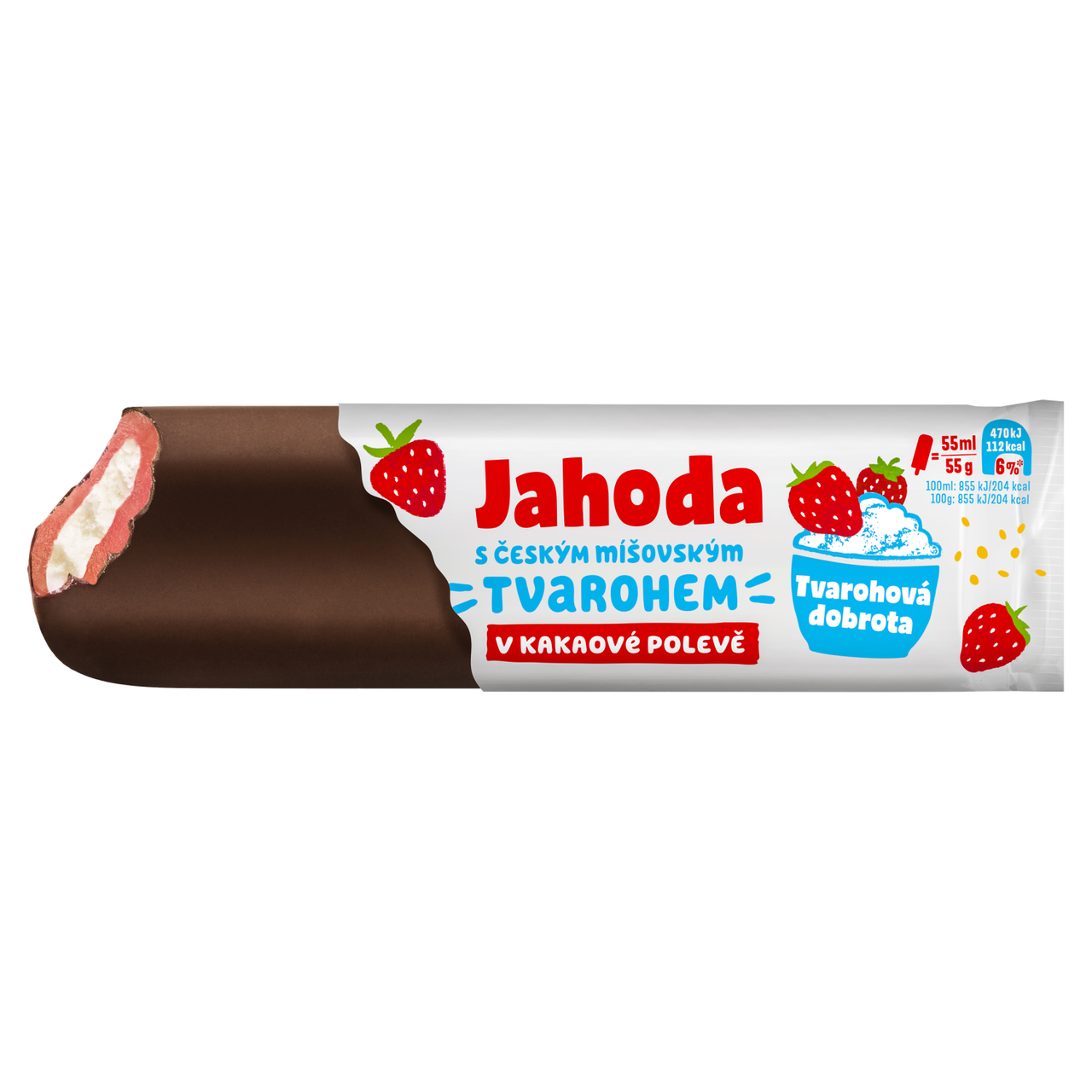 MÍŠA Jahoda s tvarohem v kakaové polevě mraž. 50 x 55 ml