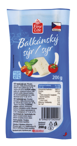 Fine Life Balkánský sýr 47% chlaz. 200 g