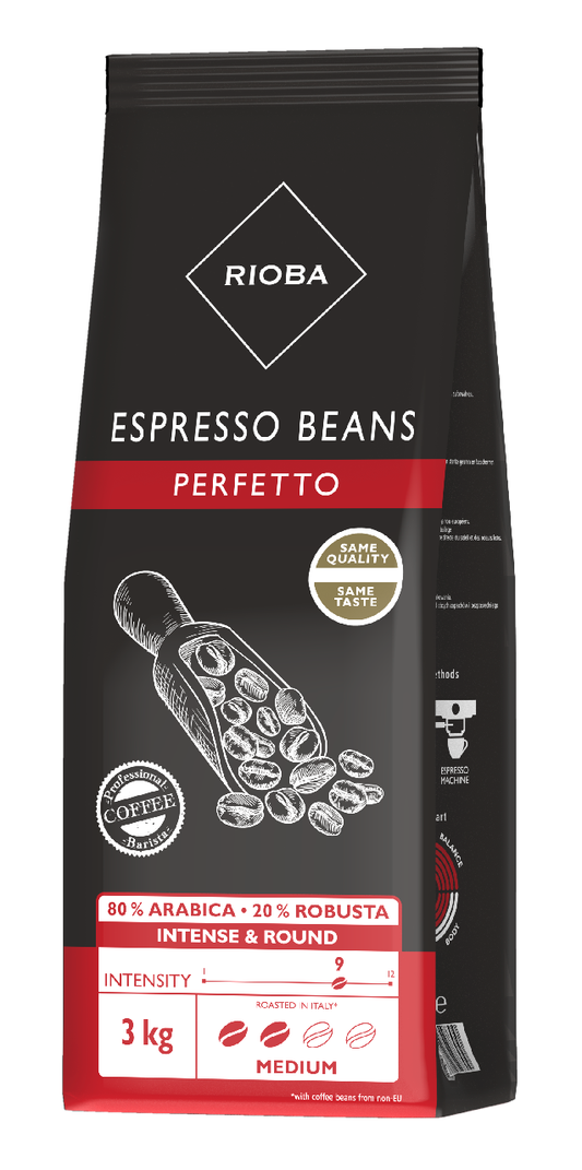 RIOBA Gold 80% Arabica káva zrno 3 kg