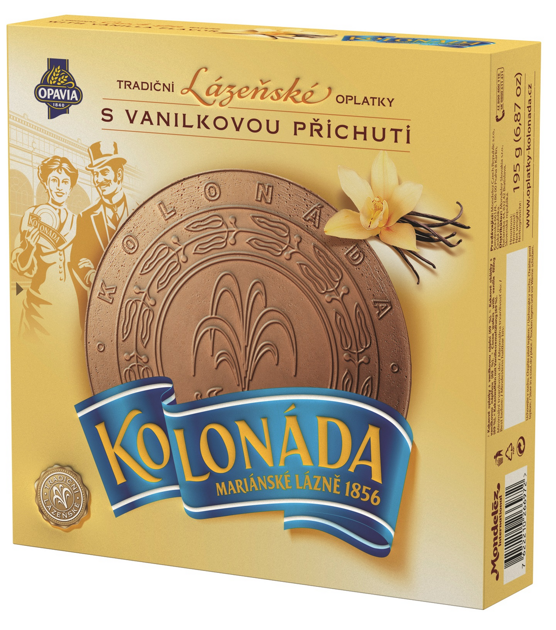 OPAVIA Kolonáda Tradiční lázeňské oplatky vanilkové 195 g