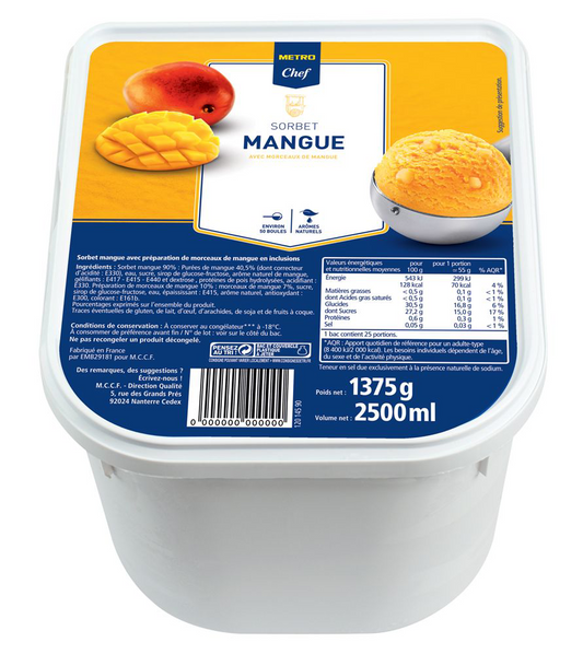 METRO Chef Sorbet mango mraž. 2,5 l