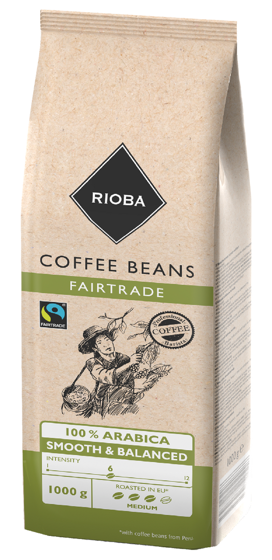RIOBA Fair Trade 100% Arabica káva zrno 1 kg