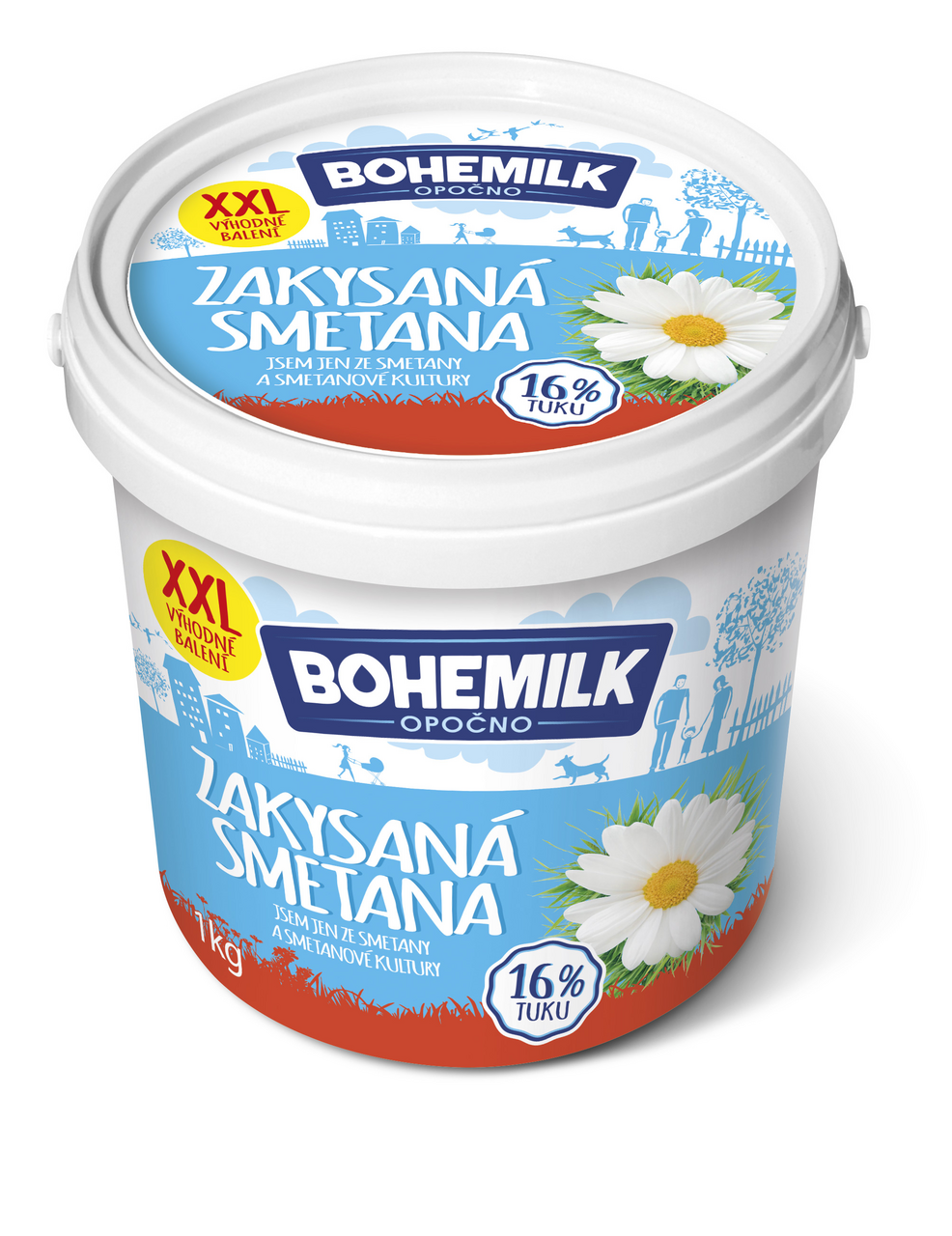 BOHEMILK Smetana zakysaná 16% chlaz. 1 kg