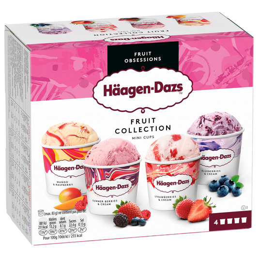 Häagen-Dazs Mini Cups Zmrzlina Fruit Collection mraž. 4 x 95 ml