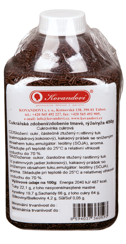 KOVANDOVI Cukrový posyp - tmavá rýže 450 g