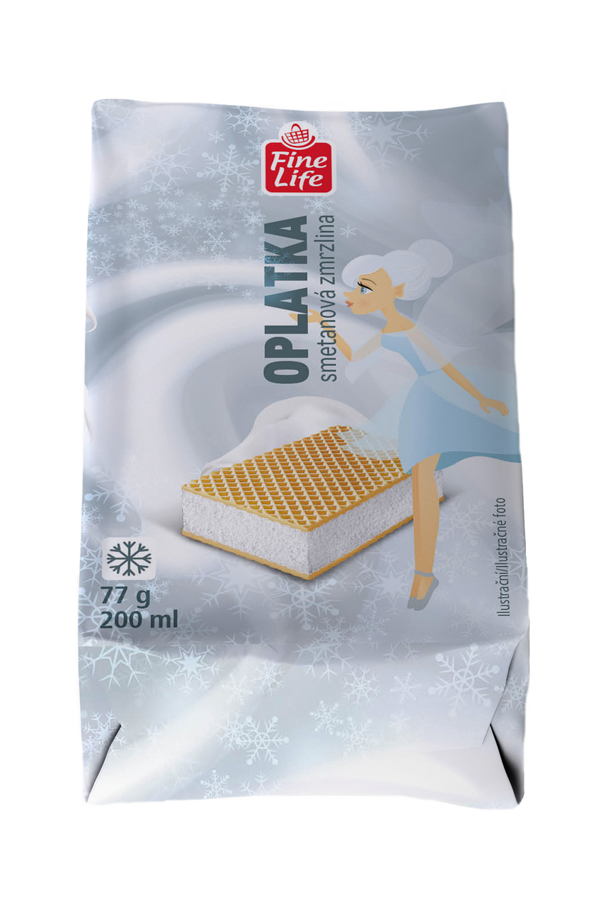 Fine Life Oplatka smetanová zmrzlina mraž. 10 x 200 ml
