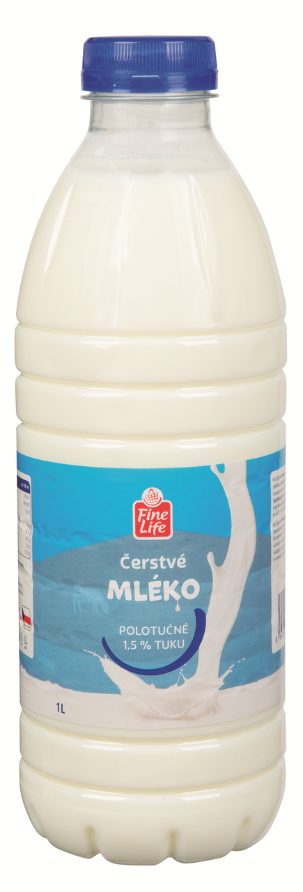 Fine Life Mléko čerstvé 1,5 % 6 x 1 l PET
