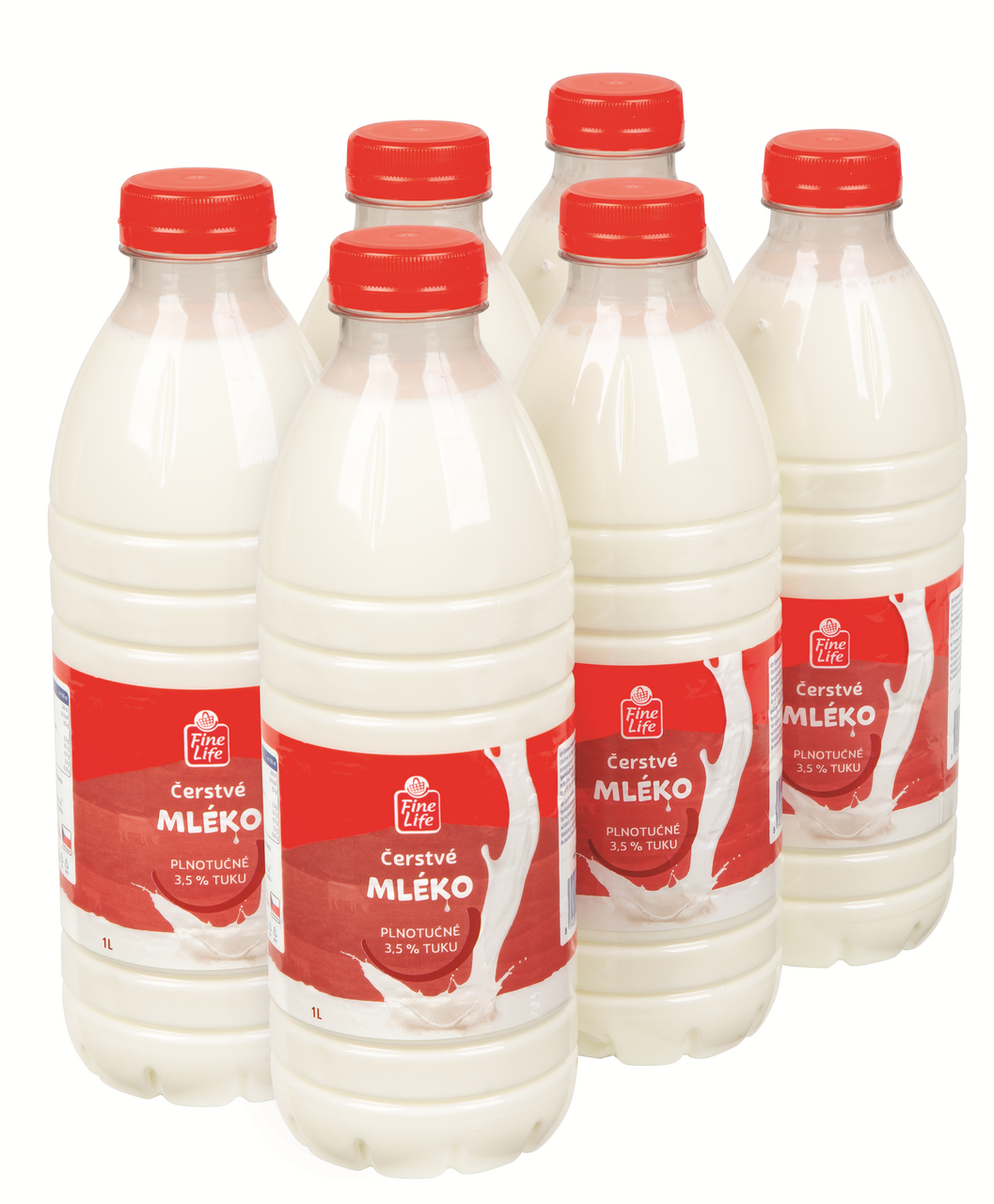 Fine Life Mléko čerstvé 3,5 % 6 x 1 l PET