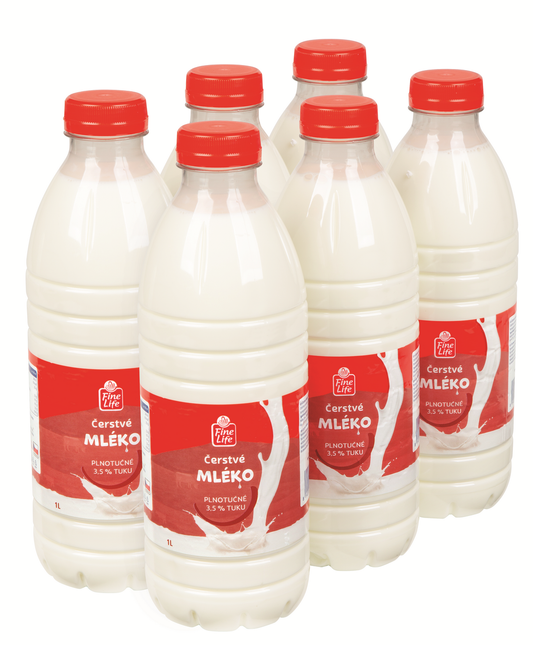 Fine Life Mléko čerstvé 3,5 % 6 x 1 l PET