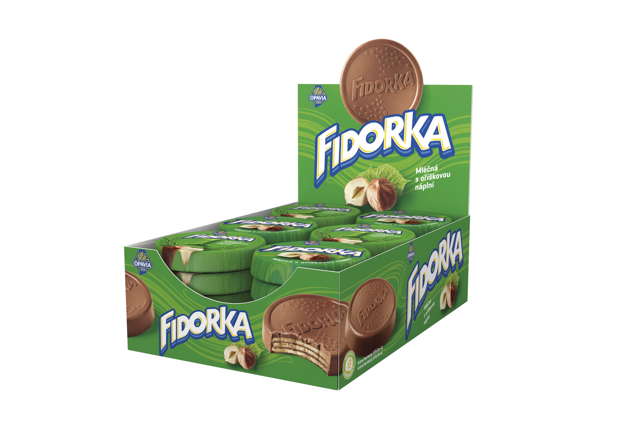 OPAVIA Fidorka Lux mléčná s oříšky 30 x 30 g
