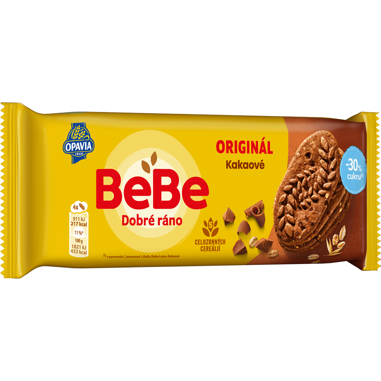 OPAVIA BeBe Dobré Ráno sušenky kakaové -30 % cukru 30 x 50 g